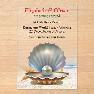 Teach Peace Christmas Gathering Acrylic Invitations