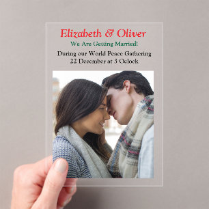 Teach Peace Christmas Gathering  Acrylic Invitations