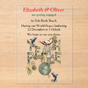 Teach Peace Christmas Gathering  Acrylic Invitations