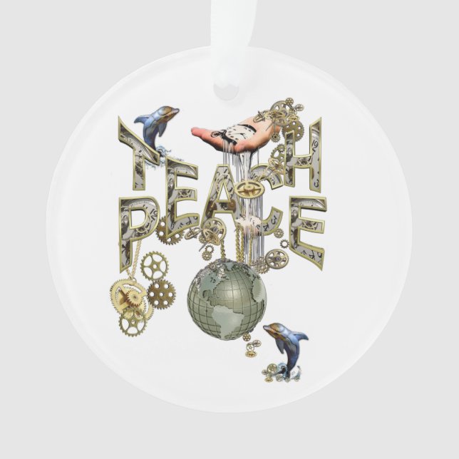 Teach Peace Christmas Gathering Ornament (Front)