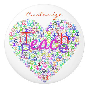 Teach Peace Heart Thunder_Cove Ceramic Knob