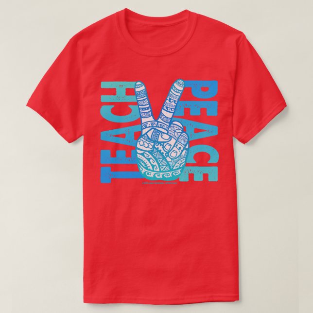 Teach Peace Polynesian Boho T-Shirt (Design Front)