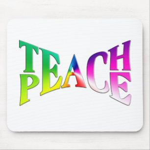 TEACH PEACE Rainbow Graphic Mouse Mat