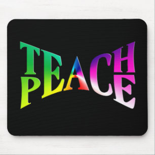 TEACH PEACE Rainbow Graphic Mouse Mat