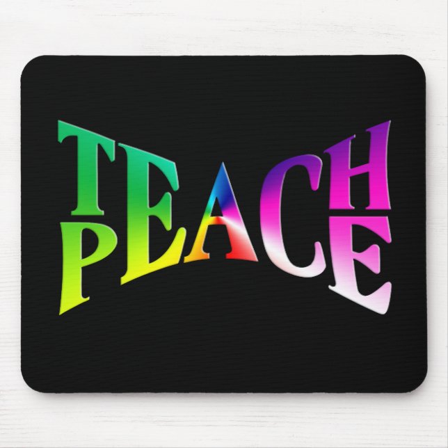 TEACH PEACE Rainbow Graphic Mouse Mat (Front)