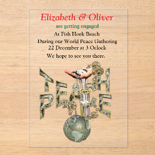 Teach Peace Steampunk Gathering  Acrylic Invitations