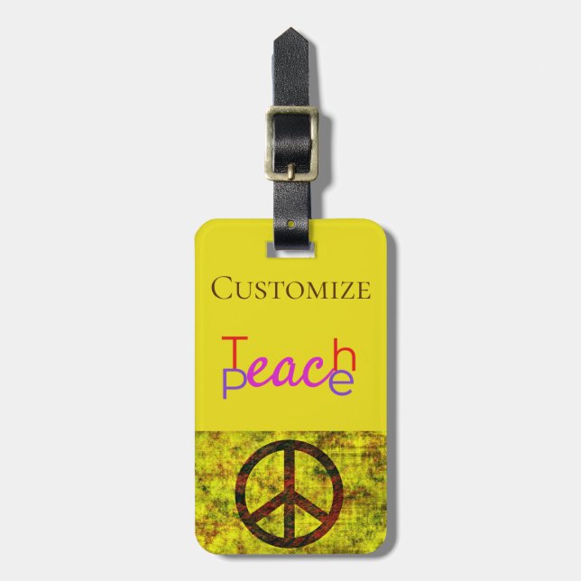Teach Peace Thunder_Cove Luggage Tag (Front Vertical)
