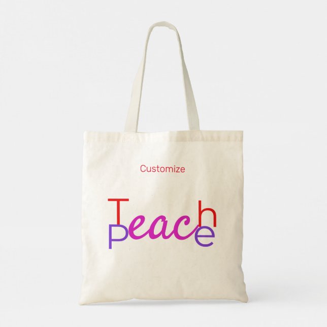 Teach Peace Thunder_Cove Tote Bag (Back)