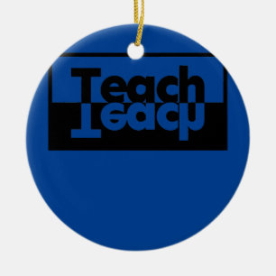 Teach Retro Vintage Teacher Back to School Ceramic Tree Decoration