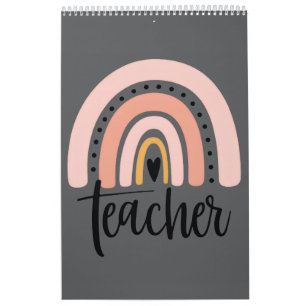 Teach Teacher Love Inspire Gift Rainbow  Calendar