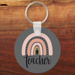 Teach Teacher Love Inspire Gift Rainbow  Key Ring