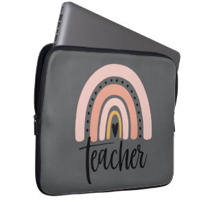 Teach Teacher Love Inspire Gift Rainbow  Laptop Sleeve