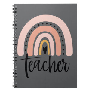 Teach Teacher Love Inspire Gift Rainbow Notebook