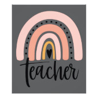 Teach Teacher Love Inspire Gift Rainbow 