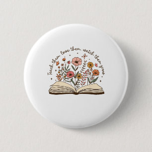 Teach Teacher Wildflower Back To School First Day 6 Cm Round Badge