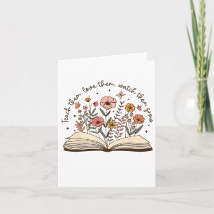 Teach Teacher Wildflower Back To School First Day Card