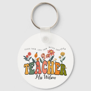 Teach Them Love Them Watch . Personalised Teacher Key Ring