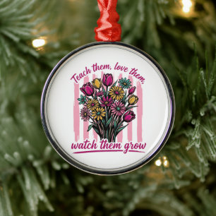 teach them love them watch them grow metal tree decoration