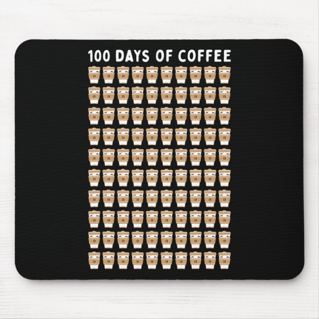 Teacher 100 Coffee Cups 100th Day School  Mouse Mat (Front)