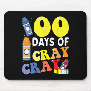 Teacher 100 Days Cray Cray 100th Day Of School Boy Mouse Mat