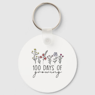 Teacher 100 Days Of Growing 100 Days Celebration T Key Ring