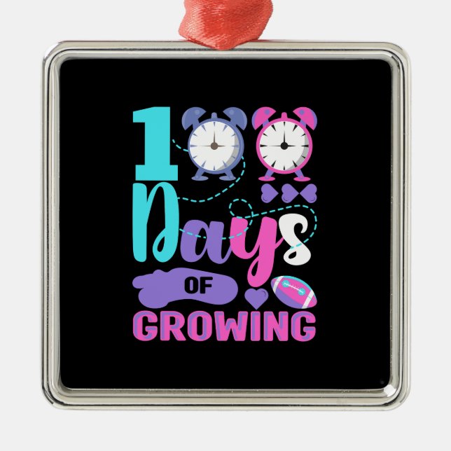 Teacher 100 Days Of Growing Metal Tree Decoration (Front)