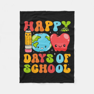 Teacher 100 Days Of School Kids Adult Happy 100th Fleece Blanket