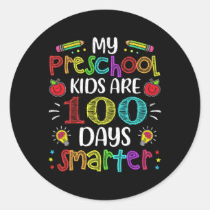 Teacher 100 Days Smarter 100th Day Of School Gift Classic Round Sticker