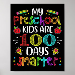 Teacher 100 Days Smarter 100th Day Of School Gift  Poster