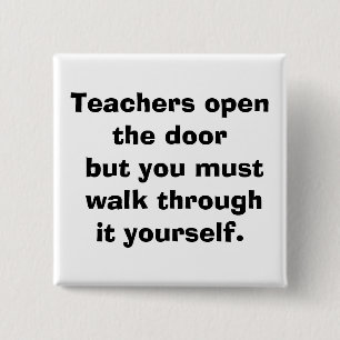 teacher 15 cm square badge