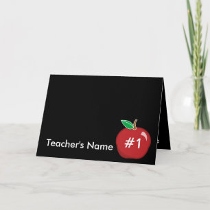 Teacher #1 Black/Red Greeting Card-Customise Card