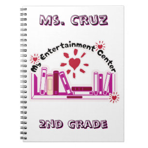 Teacher 2nd grade custom Spiral Photo Notebook