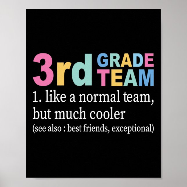 Teacher 3rd Grade Team Like A Normal Team But Much Poster (Front)