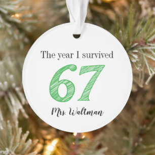 Teacher 67 Funny Meme Name Gift Ornament