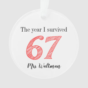 Teacher 67 Funny Meme Name Gift Ornament