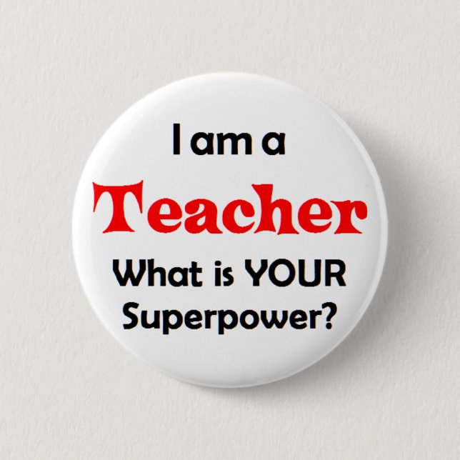 teacher 6 cm round badge (Front)