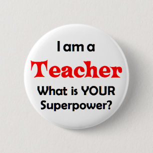 teacher 6 cm round badge