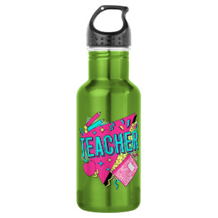 Teacher 90s Retro Colourful Teacher Back To School 532 Ml Water Bottle