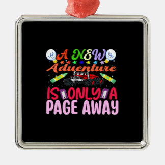 Teacher A New Adventure Is Only A Page Away Metal Tree Decoration