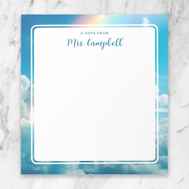 Teacher A Note From Rainbow Clouds Notepad (Creator Uploaded)