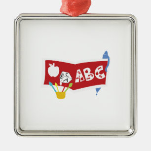 Teacher ABC Metal Tree Decoration