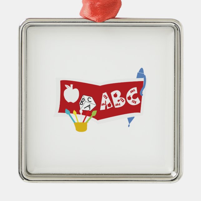 Teacher ABC Metal Tree Decoration (Front)