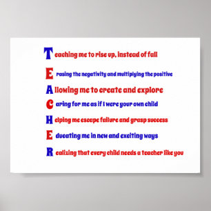 Teacher acrostic poem poster