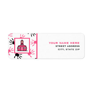 Teacher Address Label - Handprints
