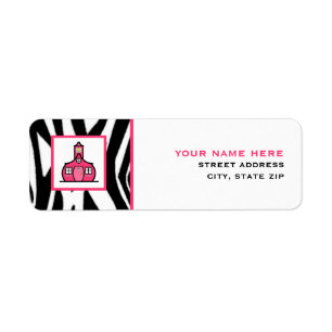 Teacher Address Label - Zebra Print