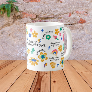 Teacher Affirmation Gift, Retro Groovy Floral Coffee Mug