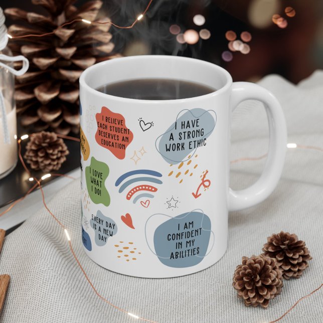 Teacher Affirmations  Coffee Mug (Teacher Affirmations, daily affirmations, teacher gift, gift for teacher, teacher affirm)