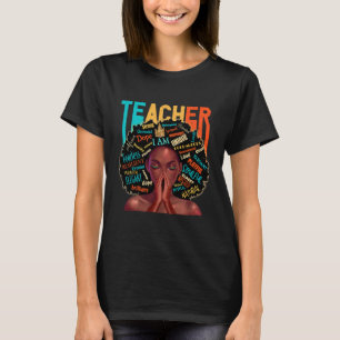 Teacher Afro Melanin Queen Pray T-Shirt