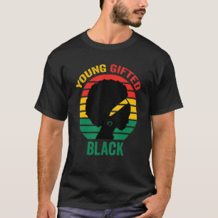 Teacher Afro Queen Black Woman Retro Black History T-Shirt