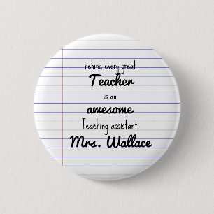 teacher aid tote bag teaching assistant TA 6 Cm Round Badge